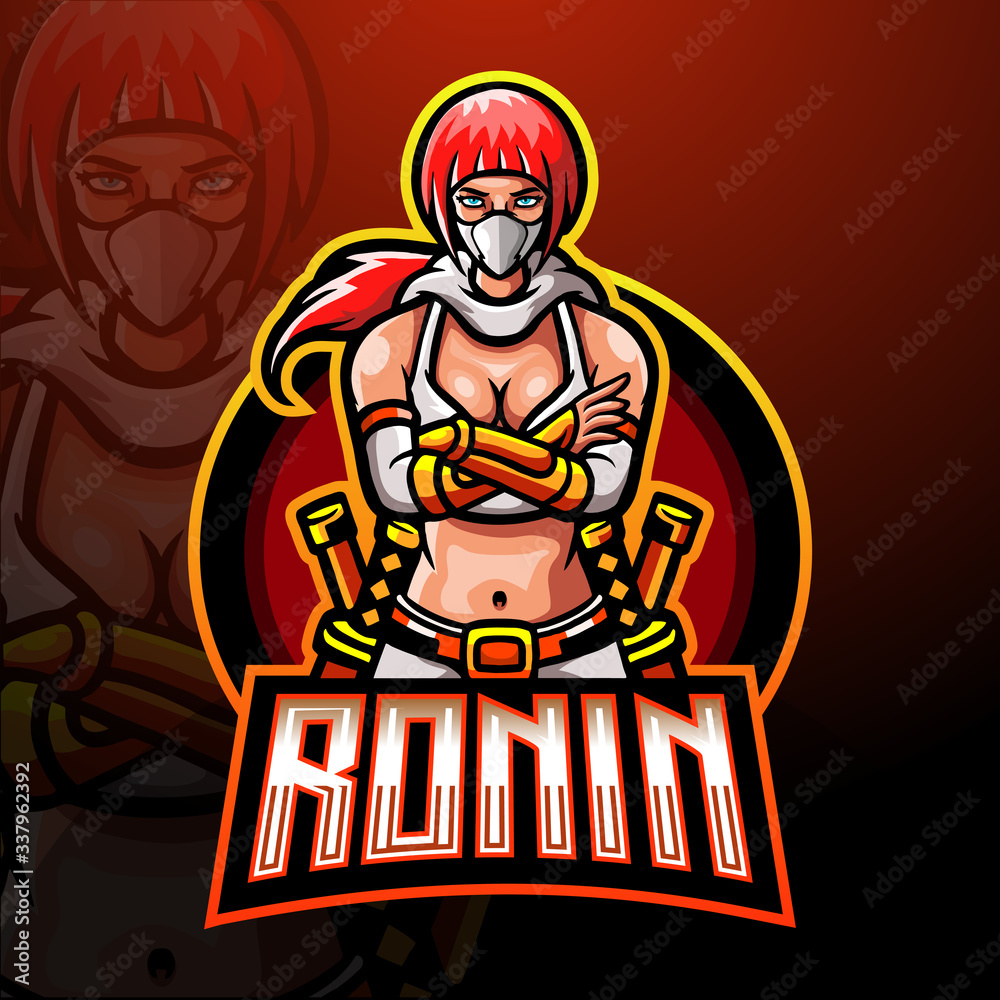 Ronin esport mascot logo design Ronin esport mascot logo design