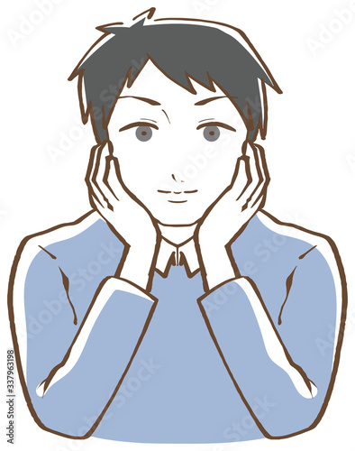 頬杖をつく男性のイラスト Stock Vector Adobe Stock 頬杖をつく男性のイラスト Stock Vector Adobe Stock