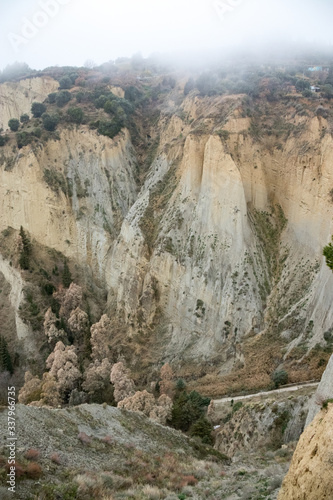 Calanchi of Aliano  Matera . The park of the Aliano gullies  clay sculpture caused by rainwater eroded the surface. The badlands of Basilicata  a lunar landscape in South Italy