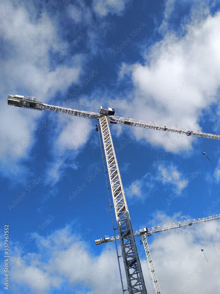 Cranes on a blue sky Cranes on a blue sky