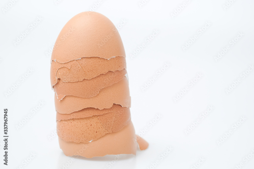 Broken egg shell on white background Broken egg shell on white background