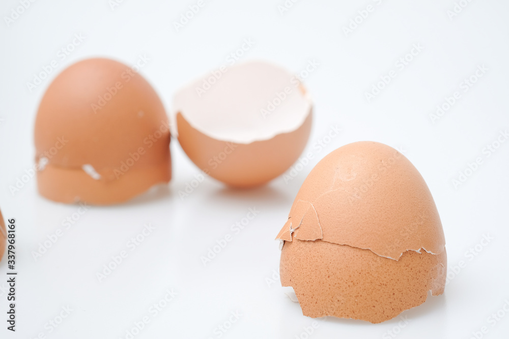 Broken egg shell on white background Broken egg shell on white background