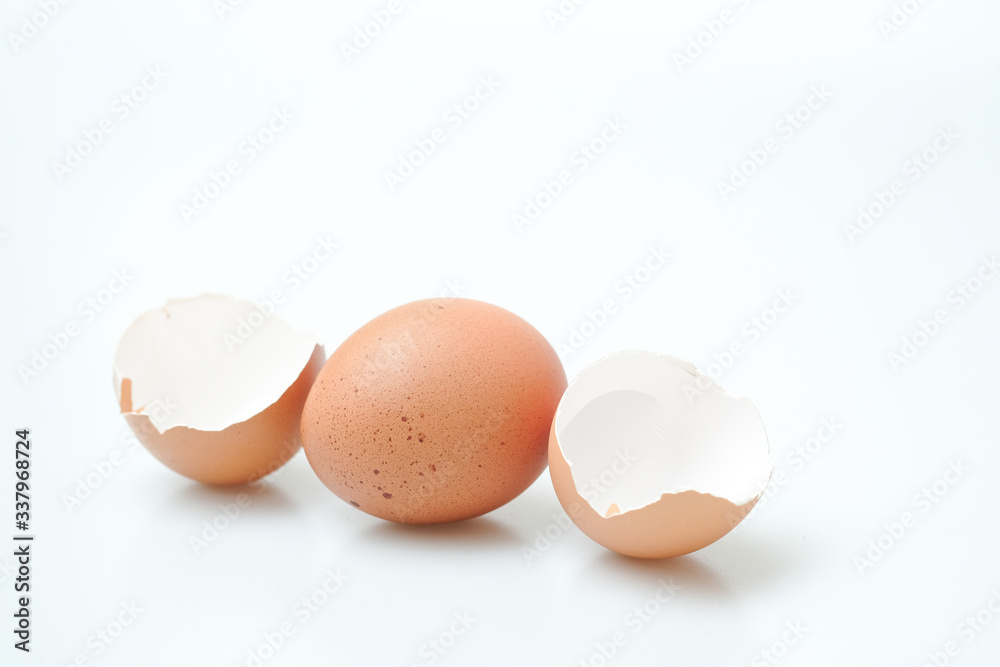 Broken egg shell on white background Broken egg shell on white background
