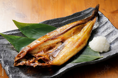 ほっけの焼き魚 Grilled fish of Hokke(Arabesque greenling) Japanese style 