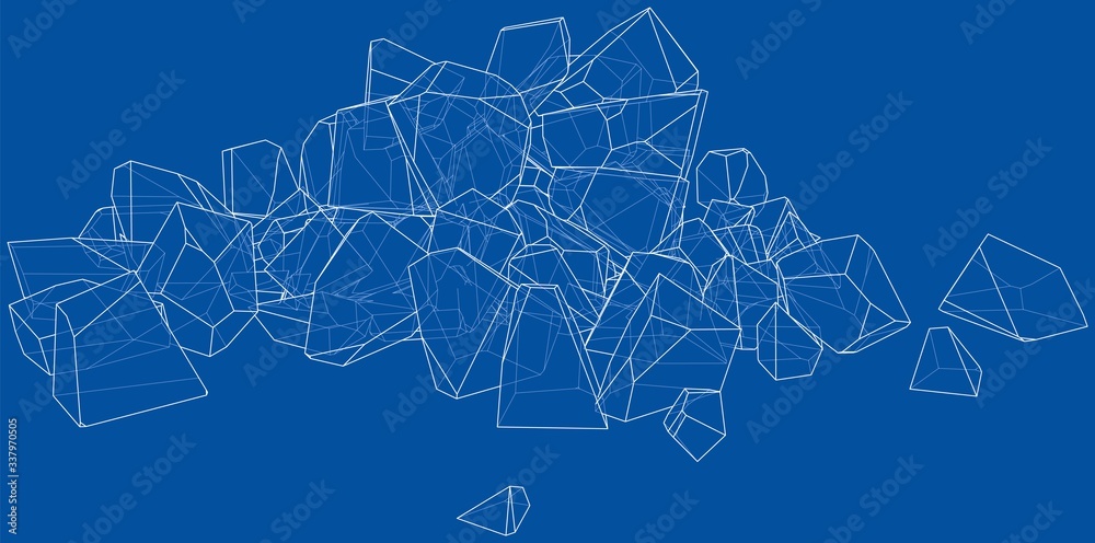 A bunch of stones. Vector illustration