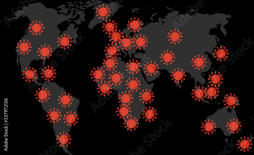 Global pandemic graphic map spread