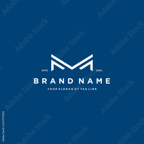 letter FM logo design vector