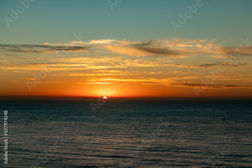 Sunrise over the Southern Ocean from Bird Rock Lookout  Torquay  Victoria  Australia