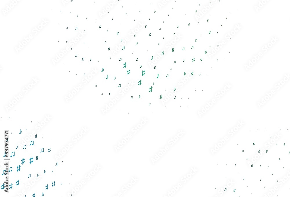 Light Blue, Green vector template with musical symbols. Light Blue, Green vector template with musical symbols.