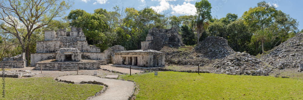 Ancient maya building at Muyil Archaeological site, Quintana Roo, Mexico