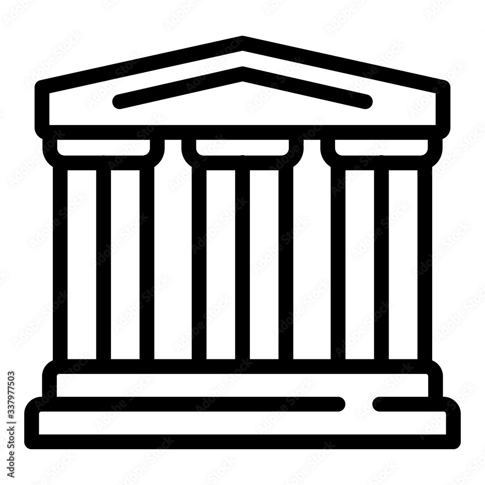 Greek temple icon. Outline greek temple vector icon for web design isolated on white background Greek temple icon. Outline greek temple vector icon for web design isolated on white background