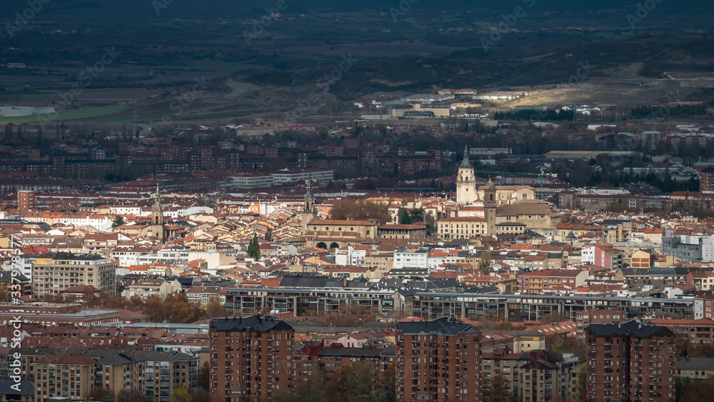Panoramic view over Vitoria-Gasteiz, Basque Country, Spain as seen from the summit of Olarizu