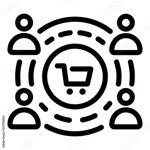 Customers service icon. Outline customers service vector icon for web design isolated on white background