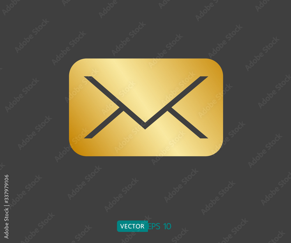 Envelope Mail icon Flat design style, vector illustration.
