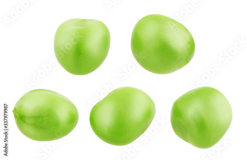 Pile of green pea isolated on a white background.