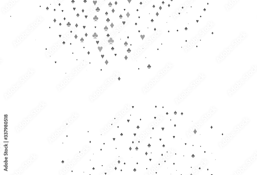 Light Silver, Gray vector template with poker symbols.