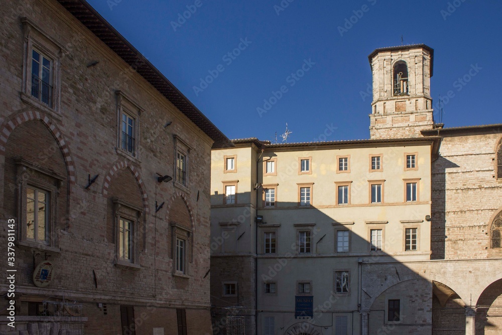 Historic buildings in Perugia city centre