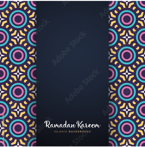 ramadan kareem greeting card design with mandala