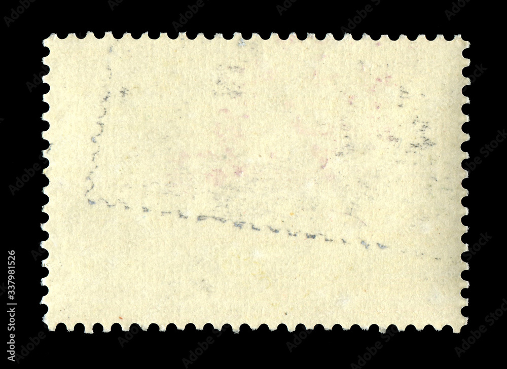Obraz premium Old grunge posted stamp, reverse side