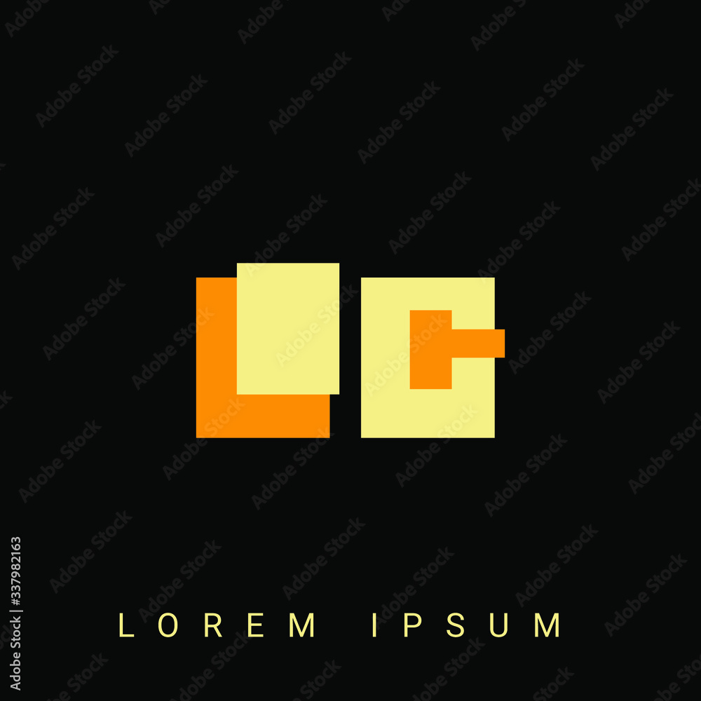 Obraz premium Modern creative shaped LG, GL, L, G logo. Initial Logo Designs Templete with Black Background. Vector Illustration 