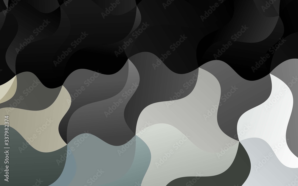 Dark Black vector background with bubble shapes. Shining crooked illustration in marble style. Marble design for your web site.