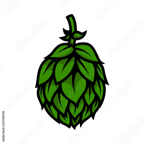 illustration of beer hop in engraving style. Design element for poster, label, sign, emblem, menu. Vector illustration