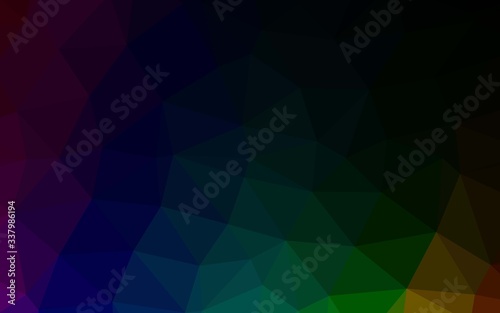 Dark Multicolor, Rainbow vector blurry triangle pattern. A completely new color illustration in a vague style. The best triangular design for your business.