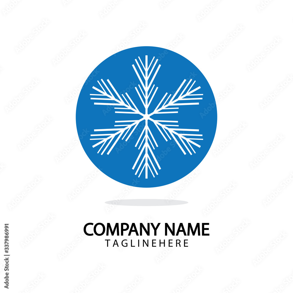 Snowflake Icon Vector Logo Template Illustration Design. Snowflake Icon Vector Logo Template Illustration Design.