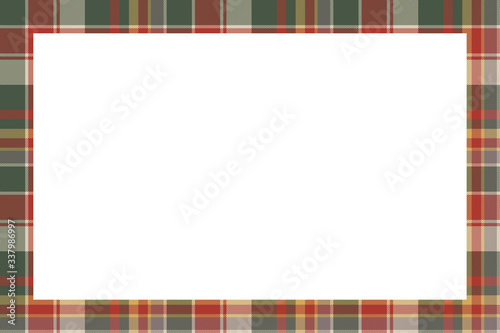 Rectangle frame vector vintage pattern design template. Border designs plaid fabric texture. Scottish tartan background for collage art, gif card, handmade crafts.