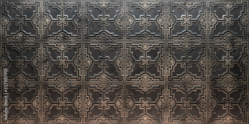 Vintage decorative pattern. 3D rendering.