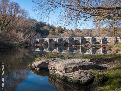 Roman bridge at Trespuentes, Alava, Basque Country, Spain photo