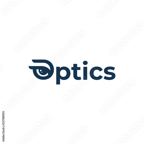 logo design eye optics wordmark letter o