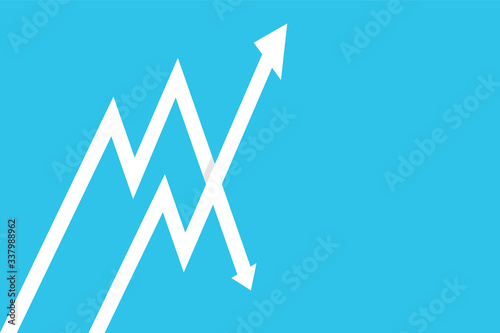 arrow up and arrow down. concept profit and loss trading. illustration Vector