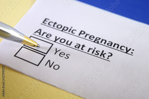 One person is answering question about ectopic pregnancy. photo