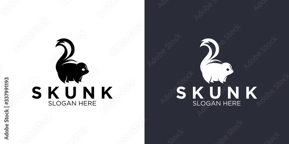 Fototapeta premium Skunk silhouette logo design templates