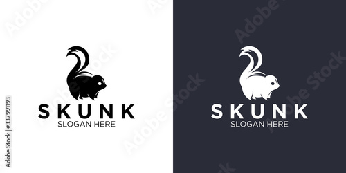 Skunk silhouette logo design templates
