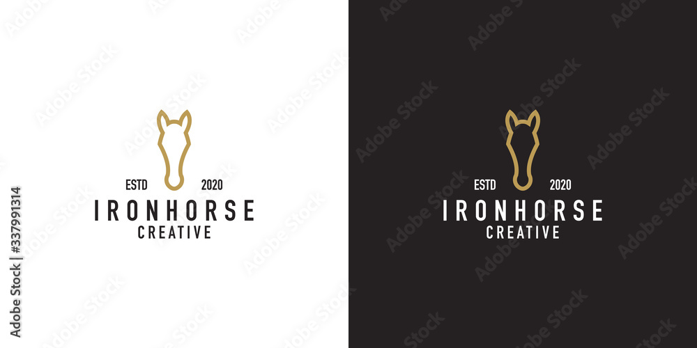 Iron horse logo design templates Stock Vector Adobe Stock