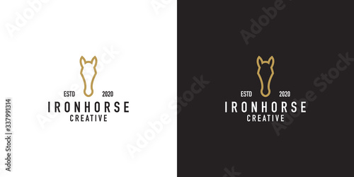 Iron horse logo design templates