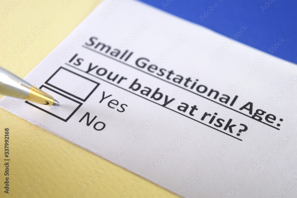 One person is answering question about  small gestational age.