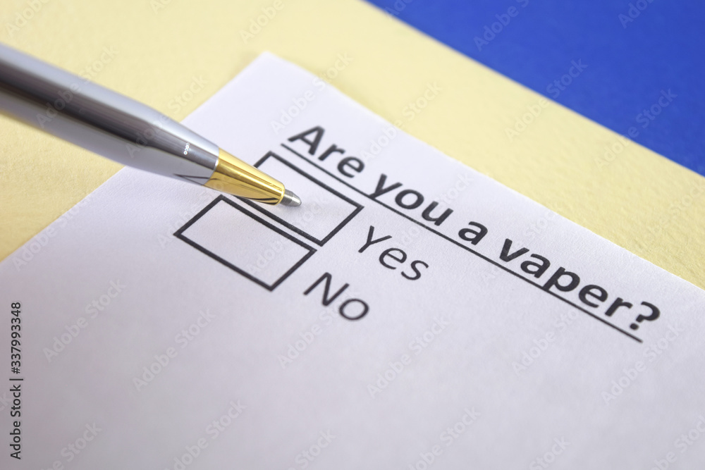 One person is answering question about vaper. One person is answering question about vaper.