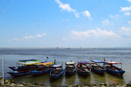 boats on the river, Beautiful River Landscape and nature view.