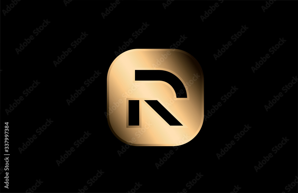 Gold Metal R Alphabet Letter Logo Icon Design For Company And Business Stock Vector Adobe Stock