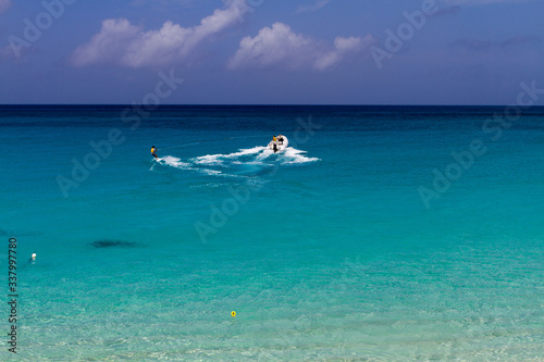 Water skiing La Samanna beach St. Martin - Sint Maarten © Chris Mann