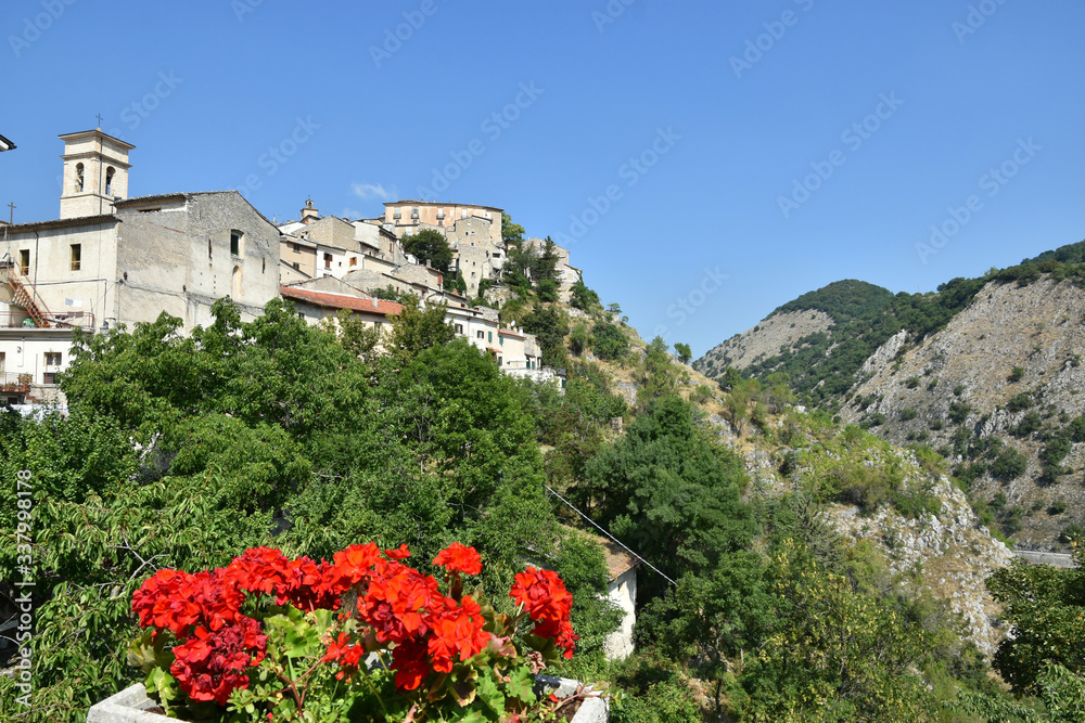 The Abruzzo town of Villalago in Italy