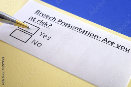 One person is answering question about breech presentation.