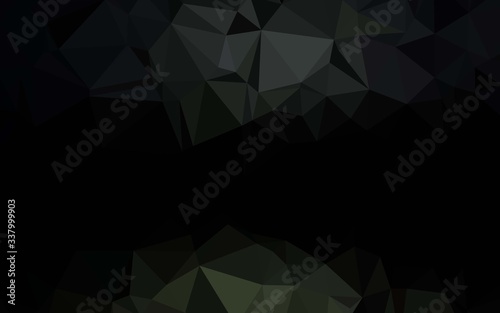 Dark Black vector triangle mosaic cover. Glitter abstract illustration with an elegant design. Template for a cell phone background.