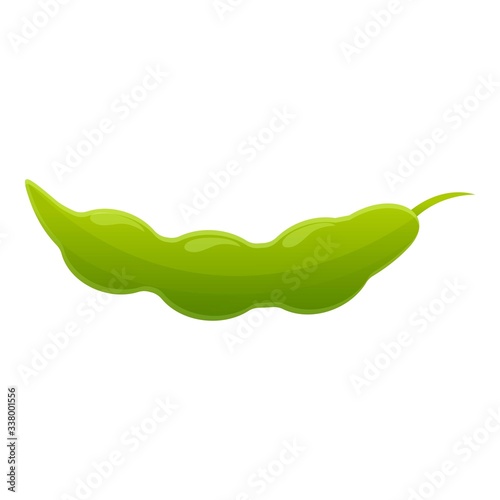 Whole green bean icon. Cartoon of whole green bean vector icon for web design isolated on white background