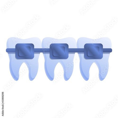 Dental brackets icon. Cartoon of dental brackets vector icon for web design isolated on white background