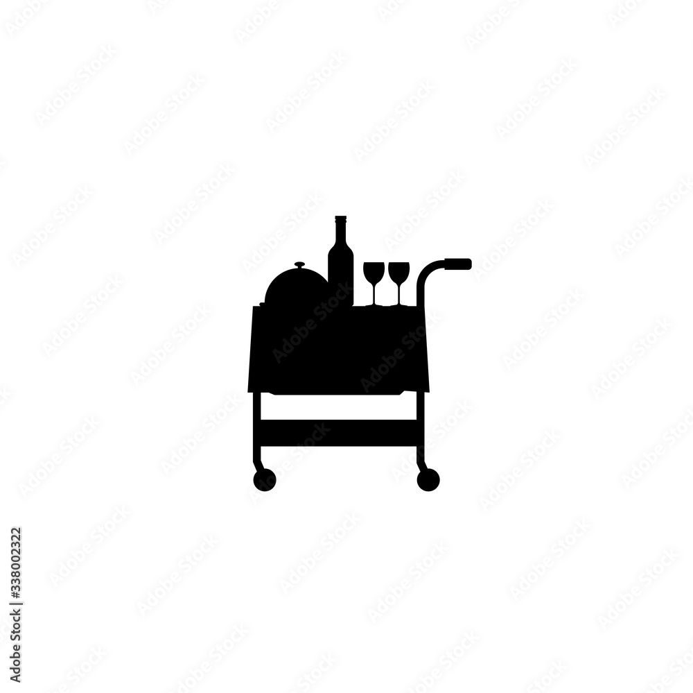 Food Trolley Vector Icon Food Trolley Vector Icon