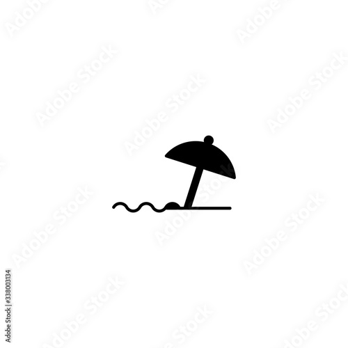 umbrella near the sea icon